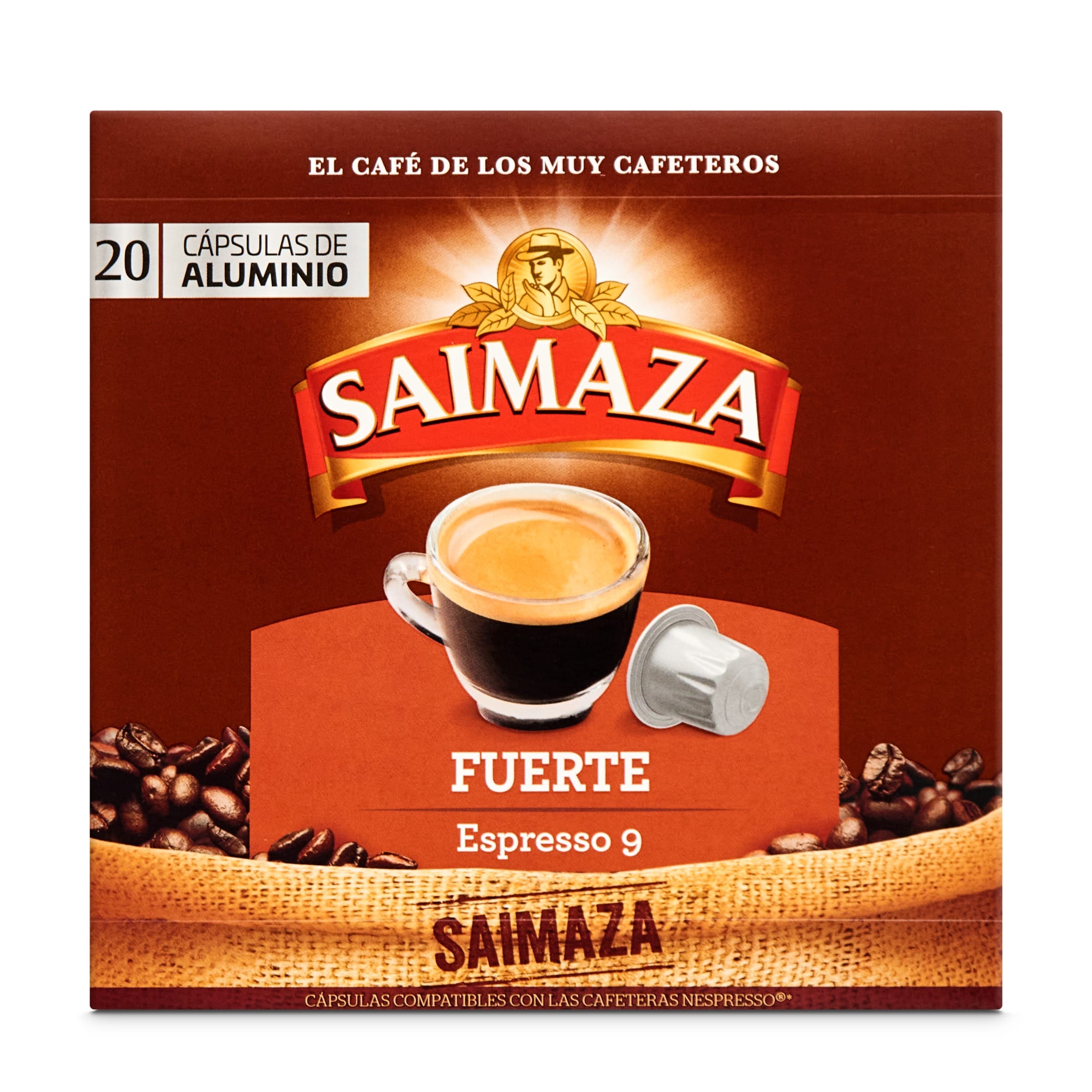 Cápsulas de café fuerte Saimaza 20 unidades