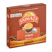 Café en cápsulas espresso fuerte Saimaza caja 20 unidades