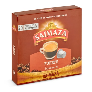 Café en cápsulas espresso fuerte Saimaza caja 20 unidades-0