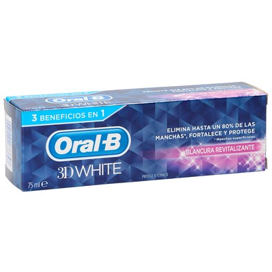 Pasta de dientes 3d white blancura revitalizante Oral-B caja 75 ml-0