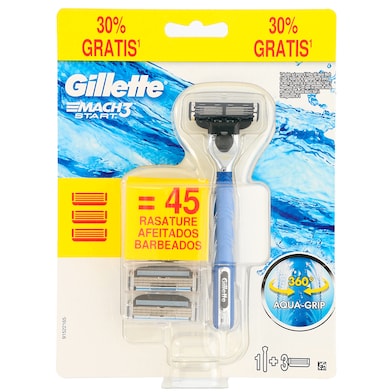 Maquinilla de afeitar + 2 recambios Gillette Mach3 caja 1 unidad-0