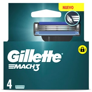 recambio maquinilla de afeitar gillete mach 3 4 unidades