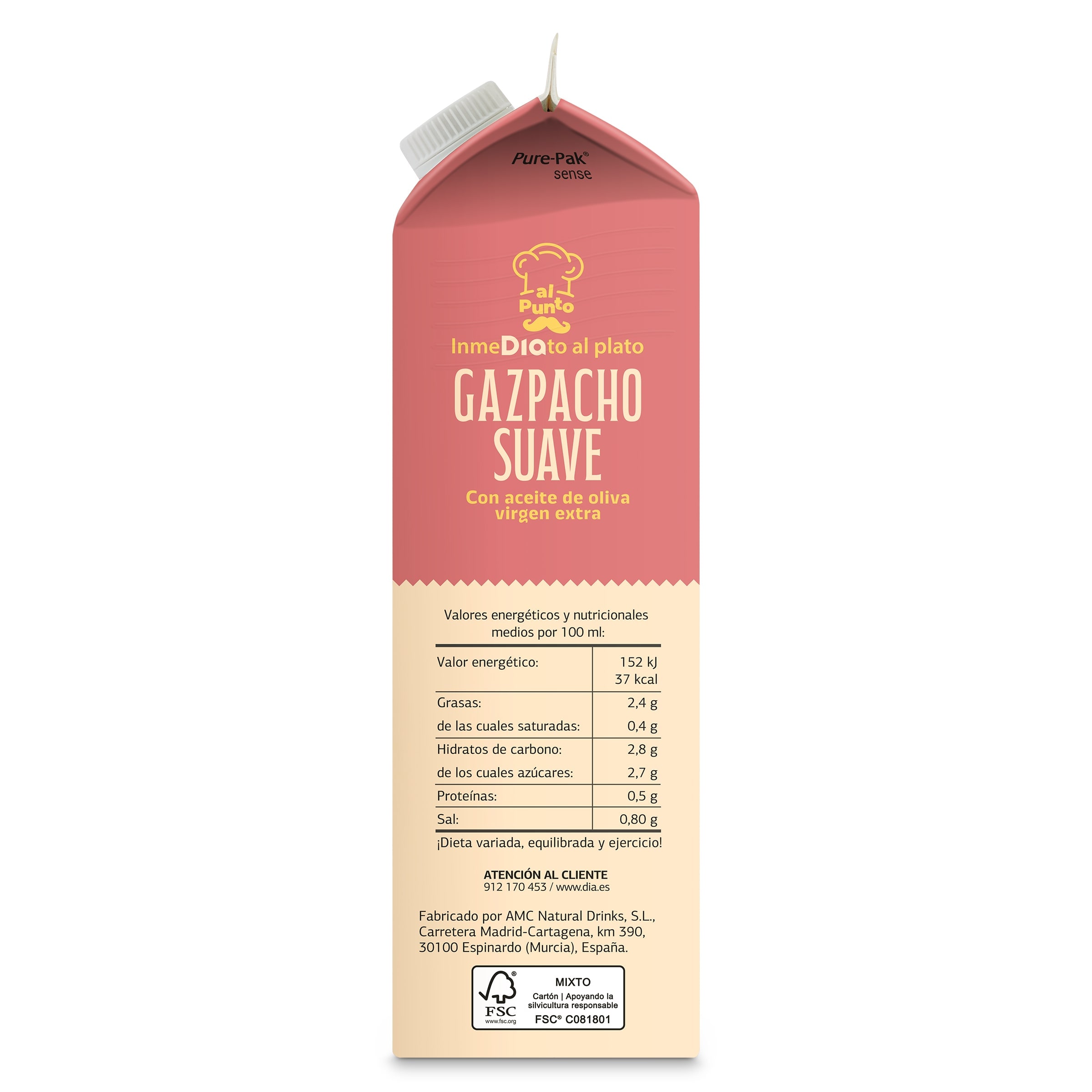 Gazpacho suave Dia Al Punto 1 L