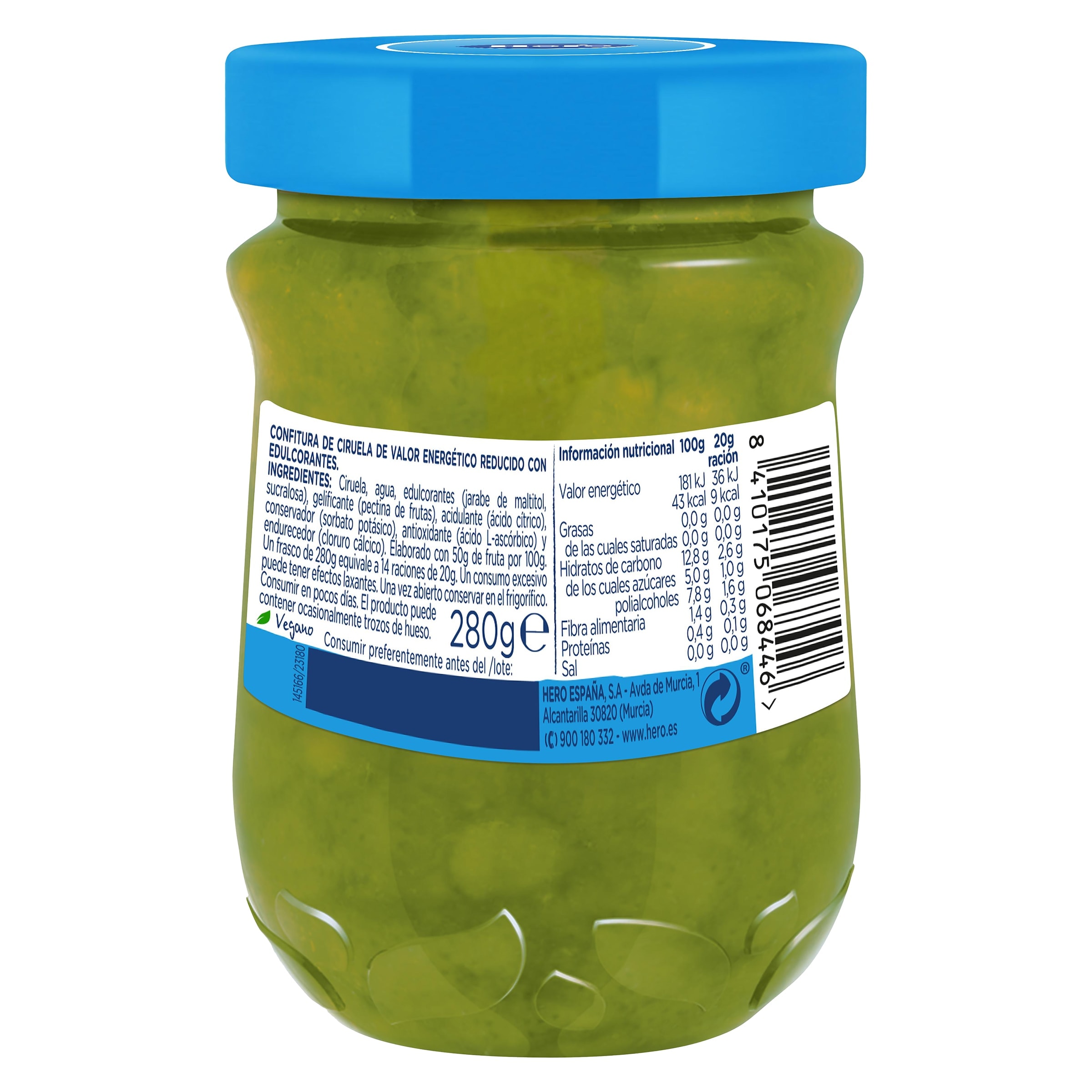 Mermelada de ciruela 0% azúcares añadidos Hero 280 g
