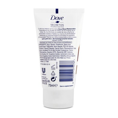 Crema de manos con aceite de coco y almendras Dove tubo 75 ml-1 Crema de manos con aceite de coco y almendras Dove tubo 75 ml-1