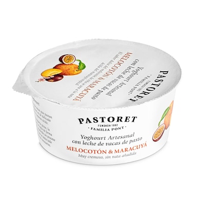 Yogur artesanal con melocotón y maracuyá Pastoret vaso 125 g-0