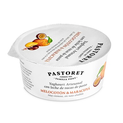 Yogur artesanal con melocotón y maracuyá Pastoret vaso 125 g-0