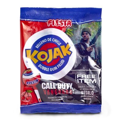 Piruletas rellenas con chicle kojak Fiesta bolsa 7 unidades-0 Piruletas rellenas con chicle kojak Fiesta bolsa 7 unidades-0