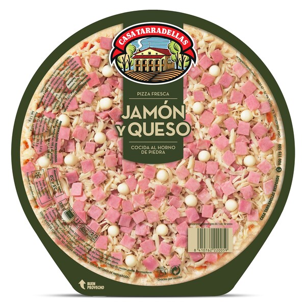 Pizza Jamón Y Queso Casa Tarradellas Bandeja 405 Gr.