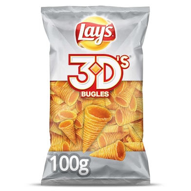 Conos de maíz sabor a queso y bacon Lay's 3D's bolsa 100 g-0