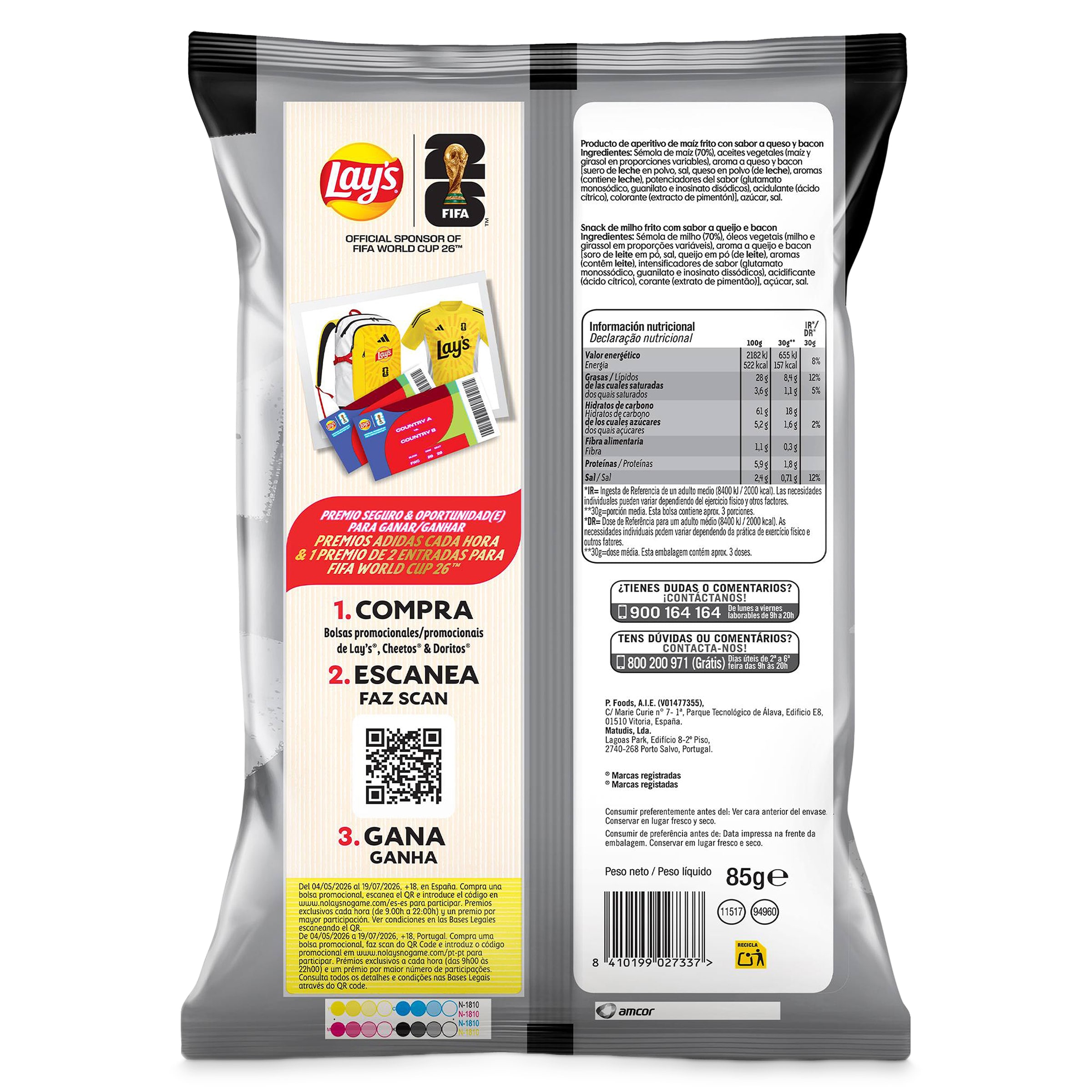 Lay's 3D's sabor queso y bacon 85 g