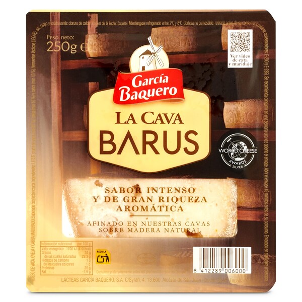 La Cava Barus Queso Curado Garcia Baquero Cuña 250 Gr.