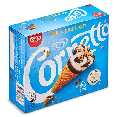 Helado cono clásico 6 unidades Cornetto caja 360 g-0 Helado cono clásico 6 unidades Cornetto caja 360 g-0