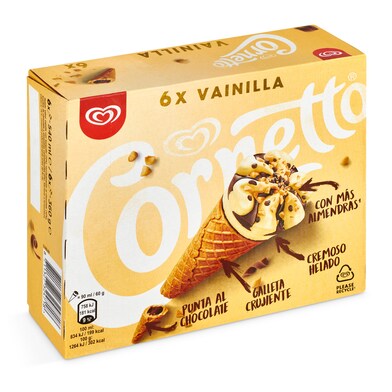 Helado cono sabor vainilla 6 unidades Cornetto estuche 360 g-0