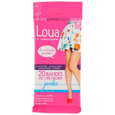 Bandas de cera depilatorias piernas formato viaje Loua bolsa 1 unidad-0