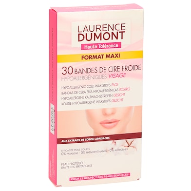 Bandas depilatorias faciales hipoalergénicas Laurence Dumont caja 1 unidad-0