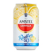 Cerveza radler con limón 0,0% alcohol Amstel lata 33 cl