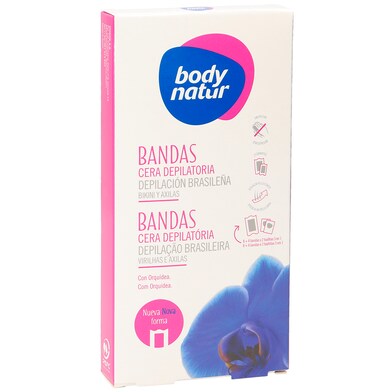 Bandas de cera depilatorias bikini y axilas Body Natur caja 12 unidades-0