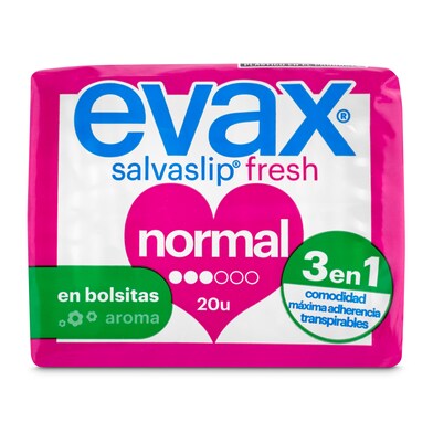 Protegeslips fresh normal plegado en bolsitas Evax bolsa 20 unidades-1