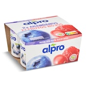 Yogur de soja sabor arándanos y frutos rojos Alpro pack 4 x 125 g