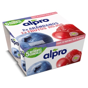 postre de soja sabor arandanos y frutos rojos pack 4 x 125 g