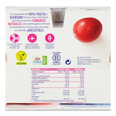 Yogur de soja sabor arándanos y frutos rojos ALPRO 4 unidades PACK 500 GR-1 Yogur de soja sabor arándanos y frutos rojos ALPRO 4 unidades PACK 500 GR-1