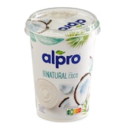 Yogur natural de soja con coco Alpro vaso 400 g