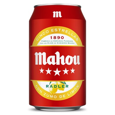 Cerveza radler con limón Mahou 5 Estrellas lata 33 cl-0