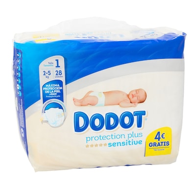 Pañales DODOT Sensitive talla 1 (de 2 a 5 kg) recién nacido caja
