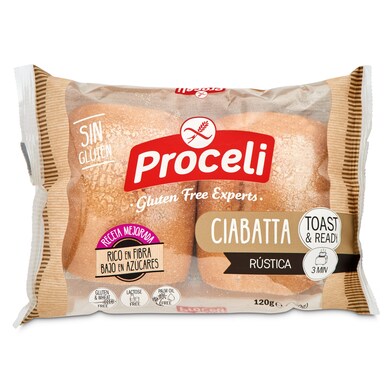 Pan chapata rústico sin gluten Proceli bolsa 120 g-0 Pan chapata rústico sin gluten Proceli bolsa 120 g-0