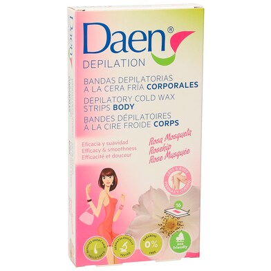 Bandas depilatorias corporales cera fría rosa mosqueta Daen caja 1 unidad-0 Bandas depilatorias corporales cera fría rosa mosqueta Daen caja 1 unidad-0
