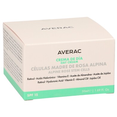 Crema facial de día spf 15 con células madre de rosa alpina Averac 50 ml-0