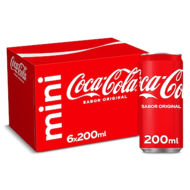 Refresco de cola clásica Coca-Cola lata 6 x 200 ml-0
