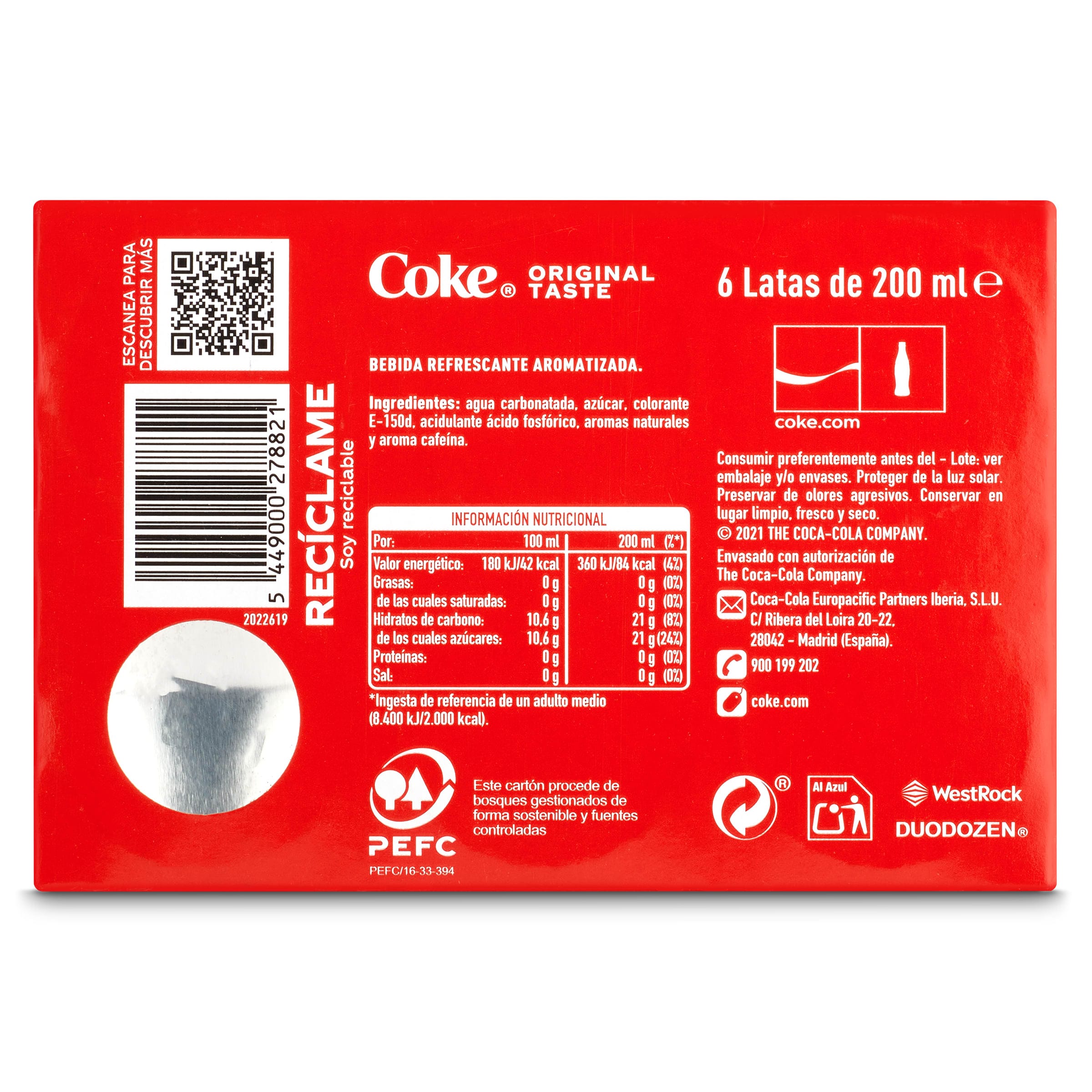 Coca-Cola 6 x 200 ml