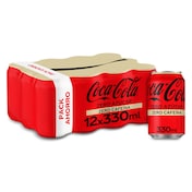 Refresco de cola zero zero Coca-Cola lata 12 x 33 cl