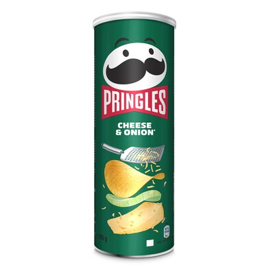 Patatas fritas queso y cebolla Pringles bote 165 g-0 Patatas fritas queso y cebolla Pringles bote 165 g-0