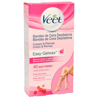 Bandas de cera depilatoria piel normal Veet caja 40 unidades-0 Bandas de cera depilatoria piel normal Veet caja 40 unidades-0