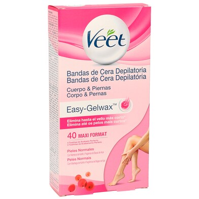 Bandas de cera depilatoria piel normal Veet caja 40 unidades-0