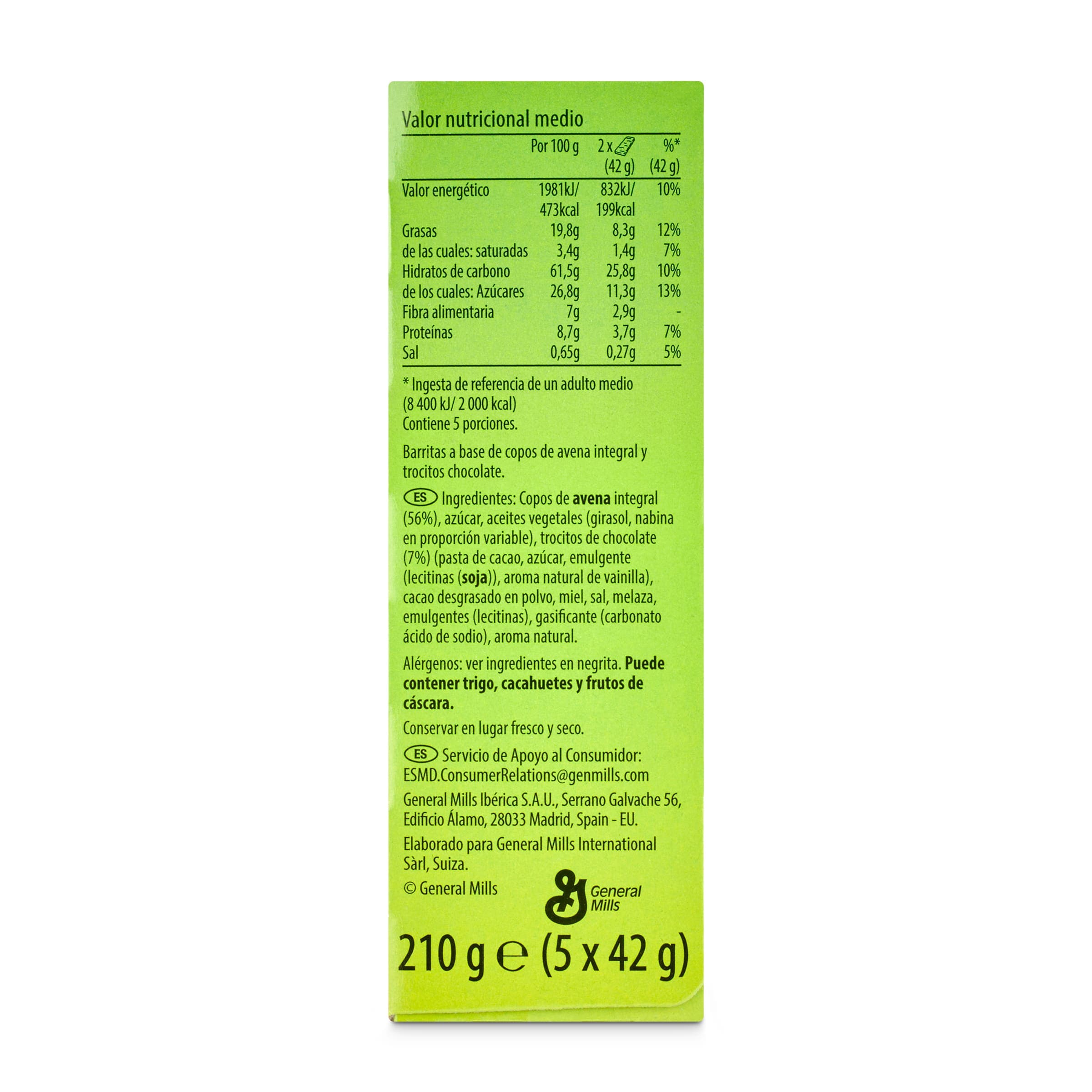 Barrita de avena y chocolate Nature Valley 210 g