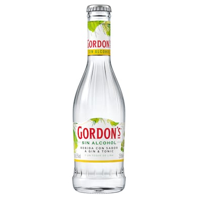Ginebra sin alcohol con un toque de lima limón Gordon's botella 25 cl-0