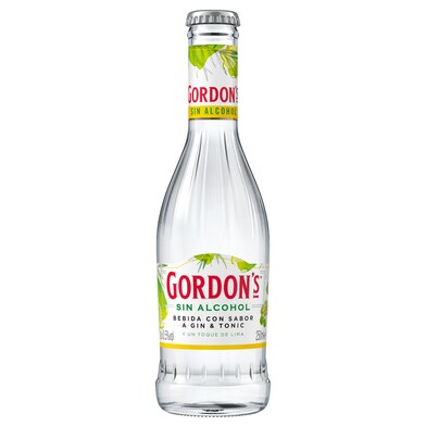 Ginebra sin alcohol con un toque de lima limón Gordon's botella 25 cl-0 Ginebra sin alcohol con un toque de lima limón Gordon's botella 25 cl-0