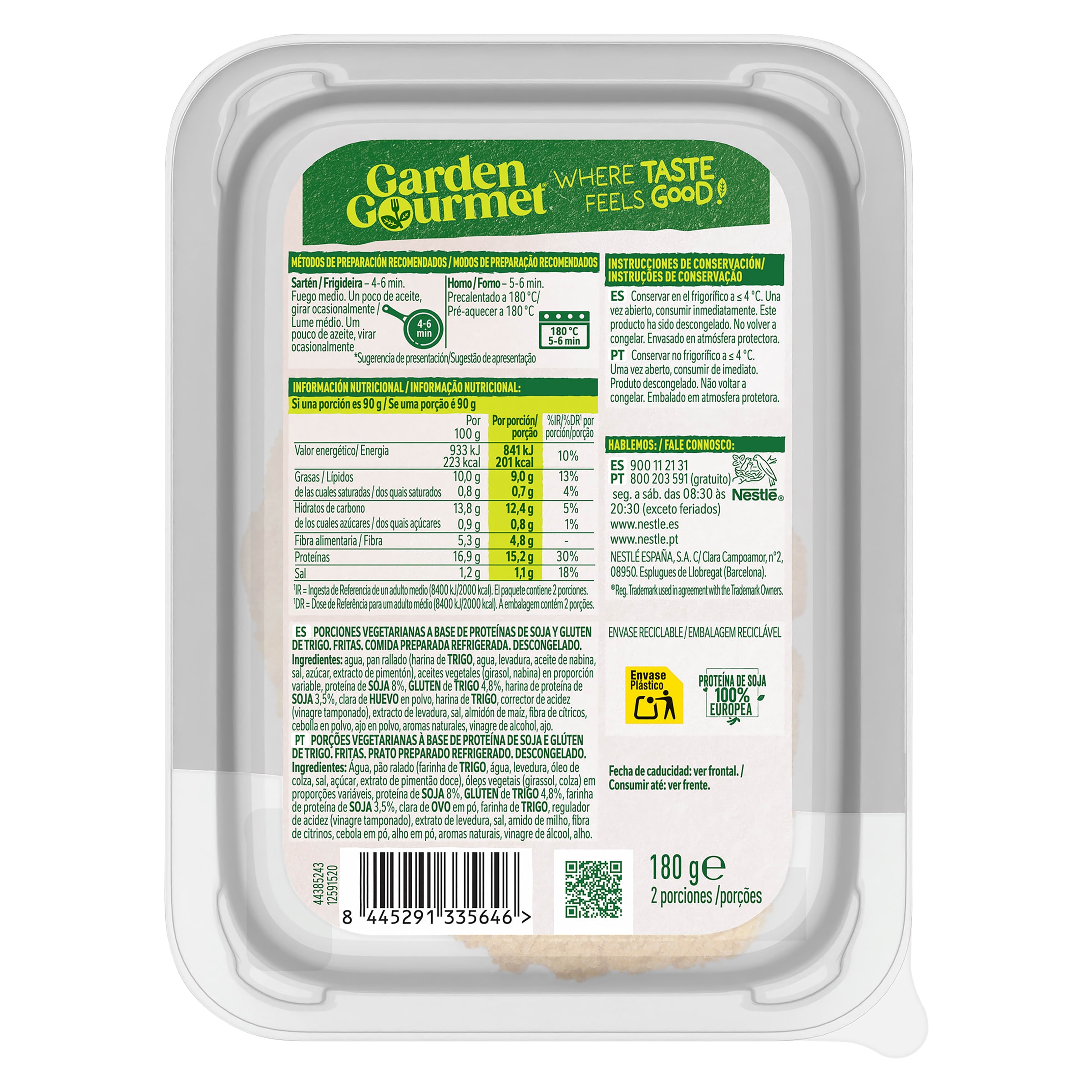 Empanado vegetal de soja y trigo Garden Gourmet 180 g
