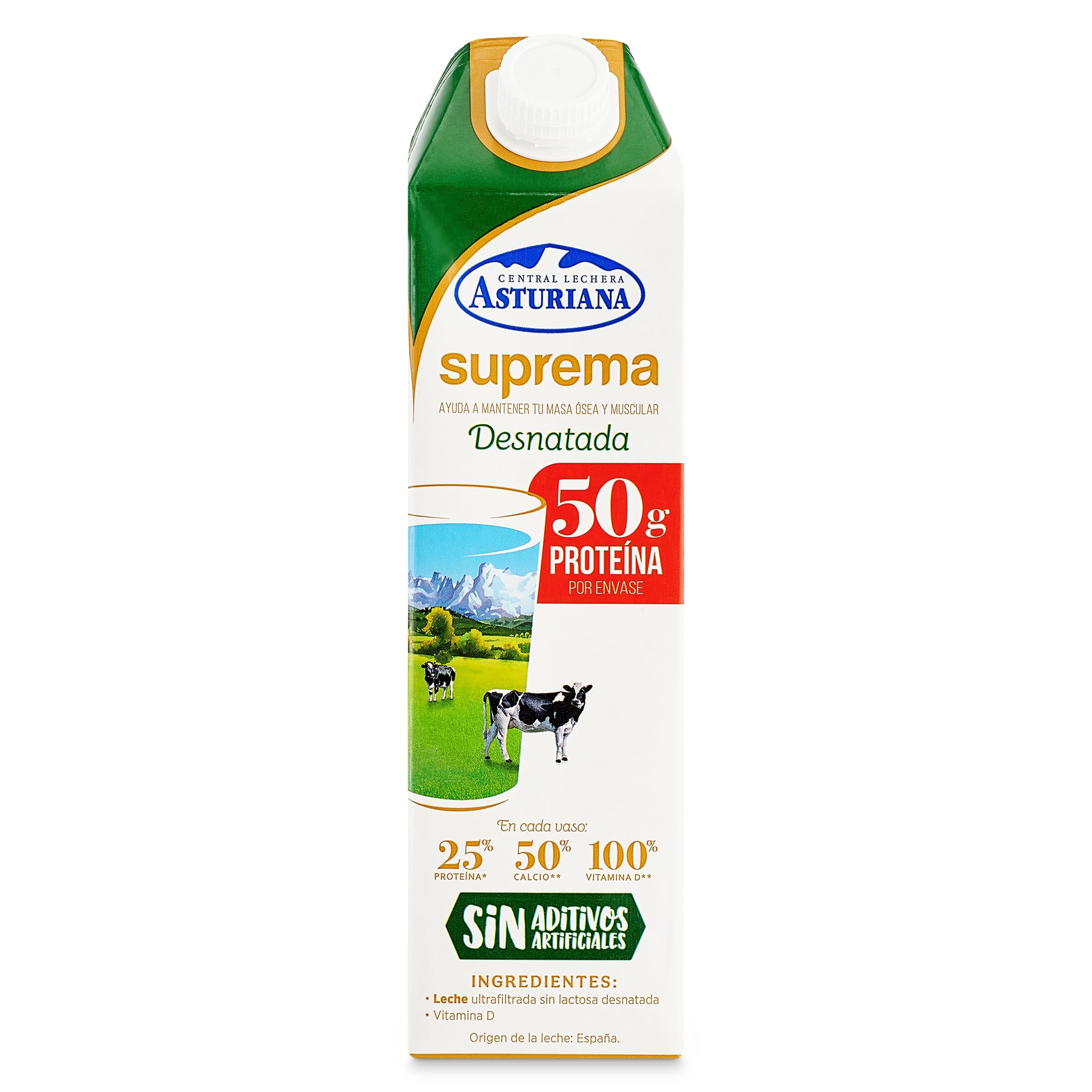 Leche desnatada suprema Asturiana 1 L