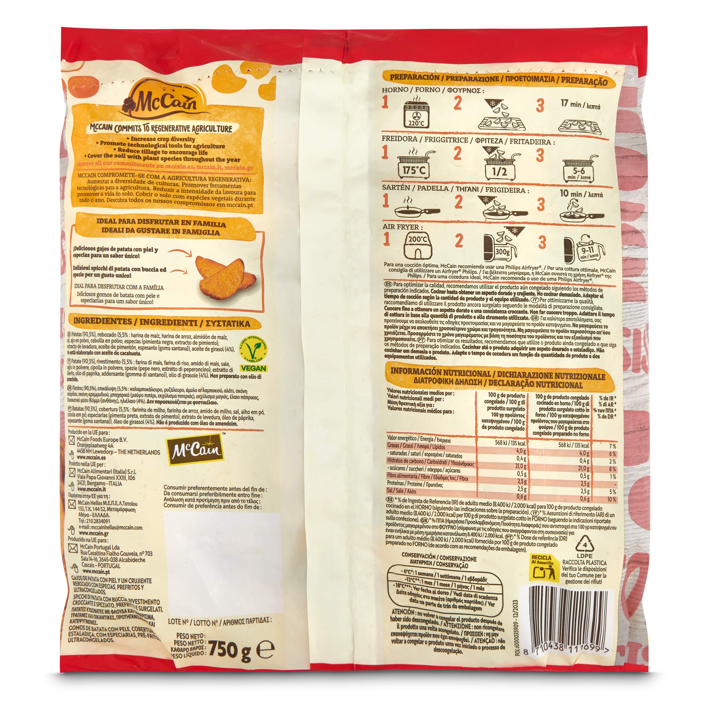 Patatas gajo rústicas McCain 750 g