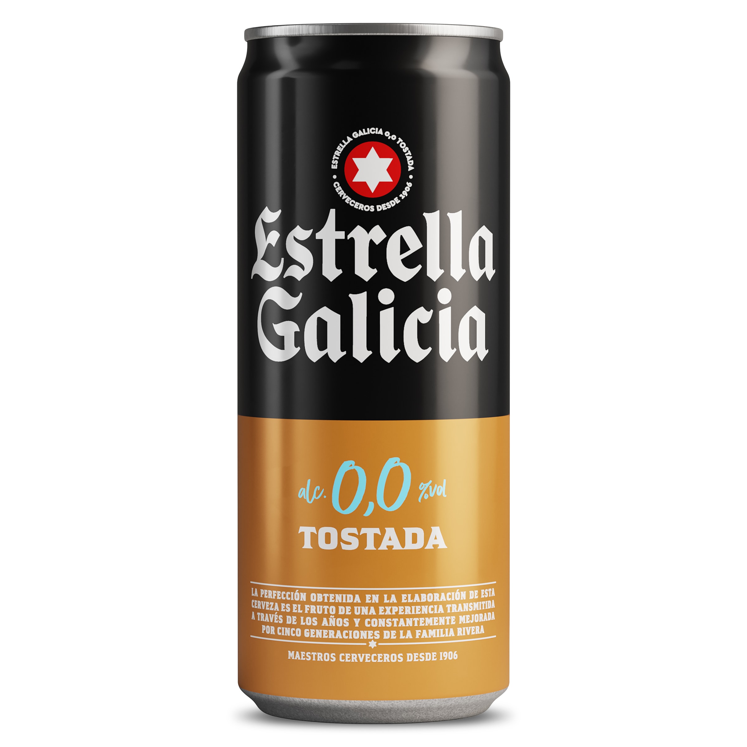 Imagen de Cerveza tostada 0,0% alcohol Estrella Galicia lata 33 cl