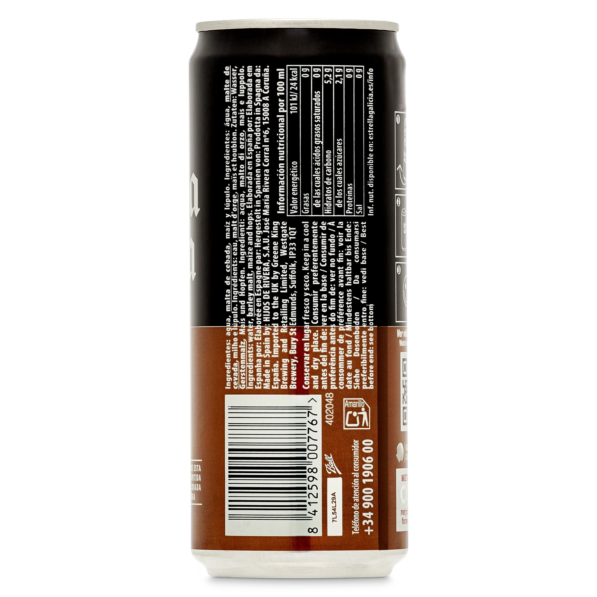 Cerveza tostada 0,0% alcohol Estrella Galicia 33 cl
