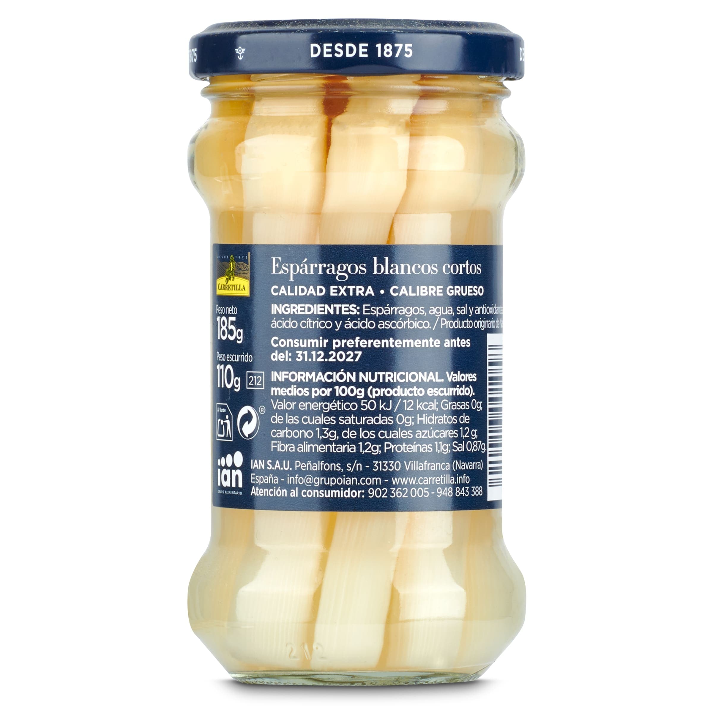 Espárragos blancos cortos Carretilla 110 g