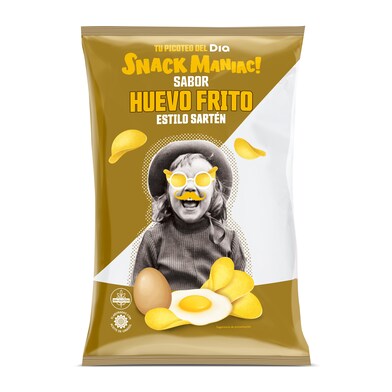 Patatas fritas sabor huevo frito Snack Maniac de Dia bolsa 130 g-0