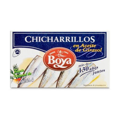 Chicharrillos en aceite vegetal Boya lata 83 g-0 Chicharrillos en aceite vegetal Boya lata 83 g-0