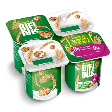 Cremoso desnatado con nueces y cereales Bífidus Dia pack 4 x 125 g-0 Cremoso desnatado con nueces y cereales Bífidus Dia pack 4 x 125 g-0